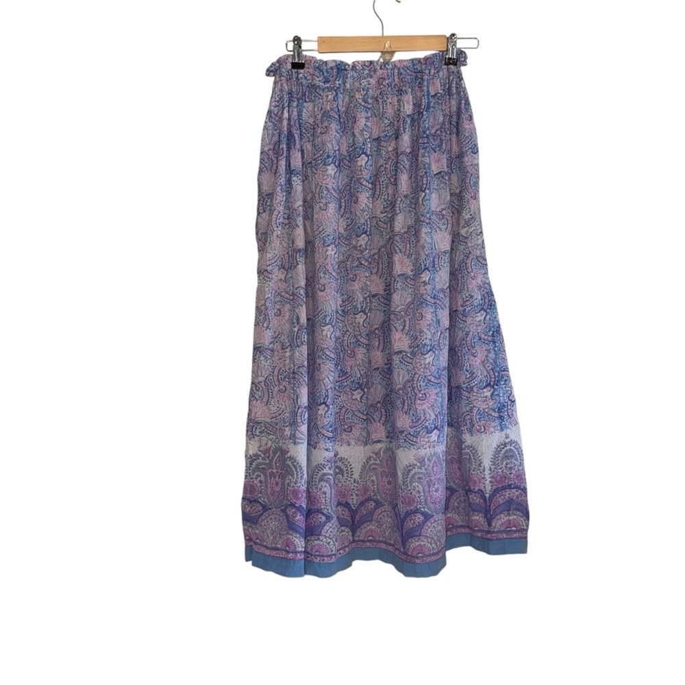 Vintage Anokhi Taraliya Cotton Pockets  Floral Maxi Skirt Stretch Waistband OSFM